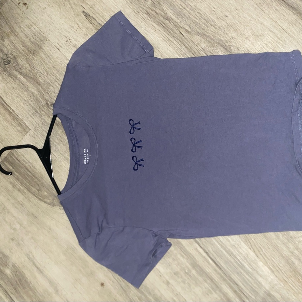 homegirl society blue bow shirt womens xs